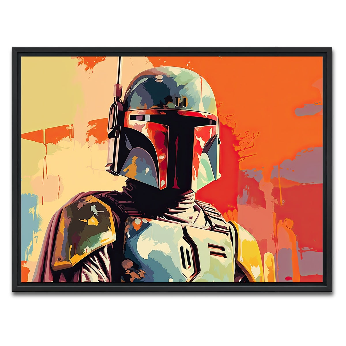AUTO-MOCKUP WHITE | Star Wars Boba | 1 Piece | Black Framed Canvas | group=4x3