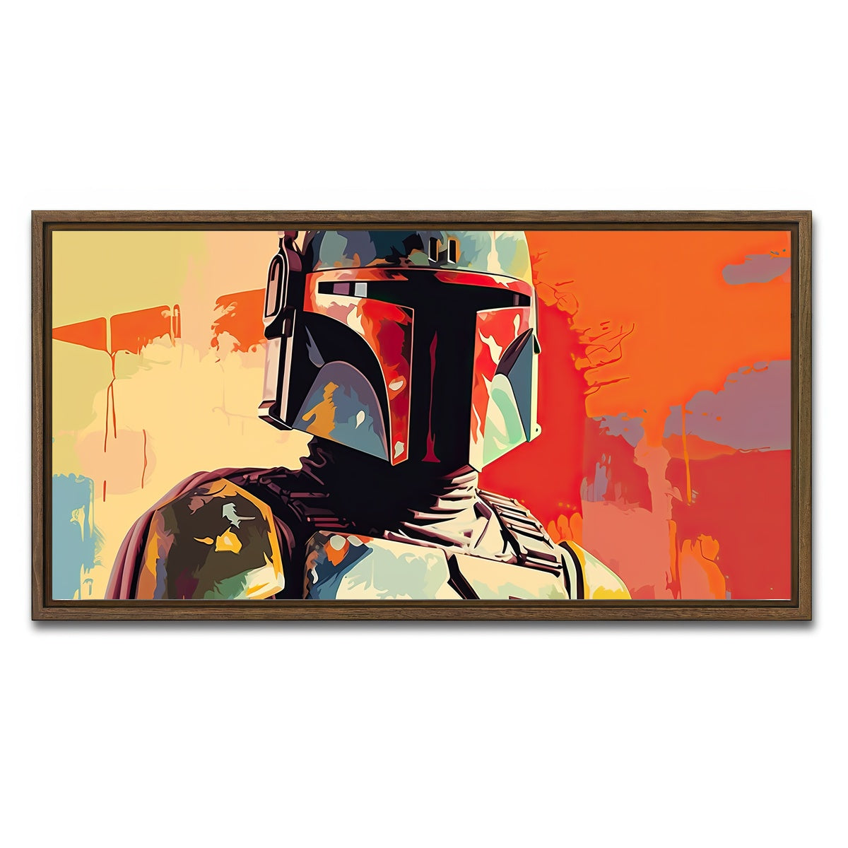 AUTO-MOCKUP WHITE | Star Wars Boba | 1 Piece | Walnut Framed Canvas | group=2x1