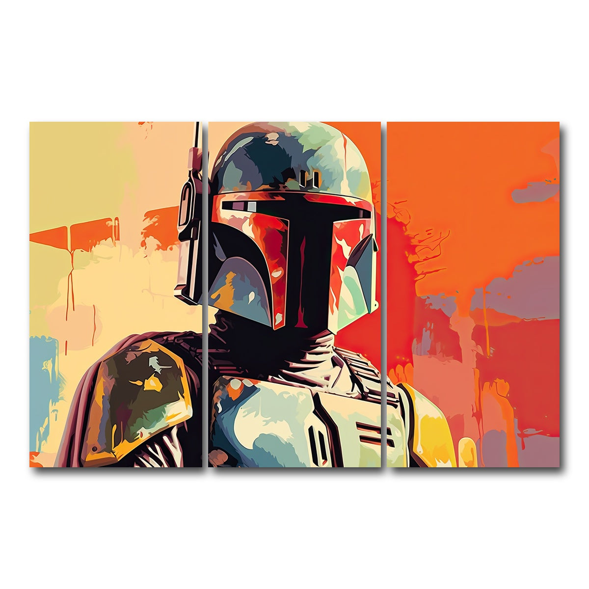 AUTO-MOCKUP WHITE | Star Wars Boba | 3 Piece | Gallery Wrap Canvas | group=12x24