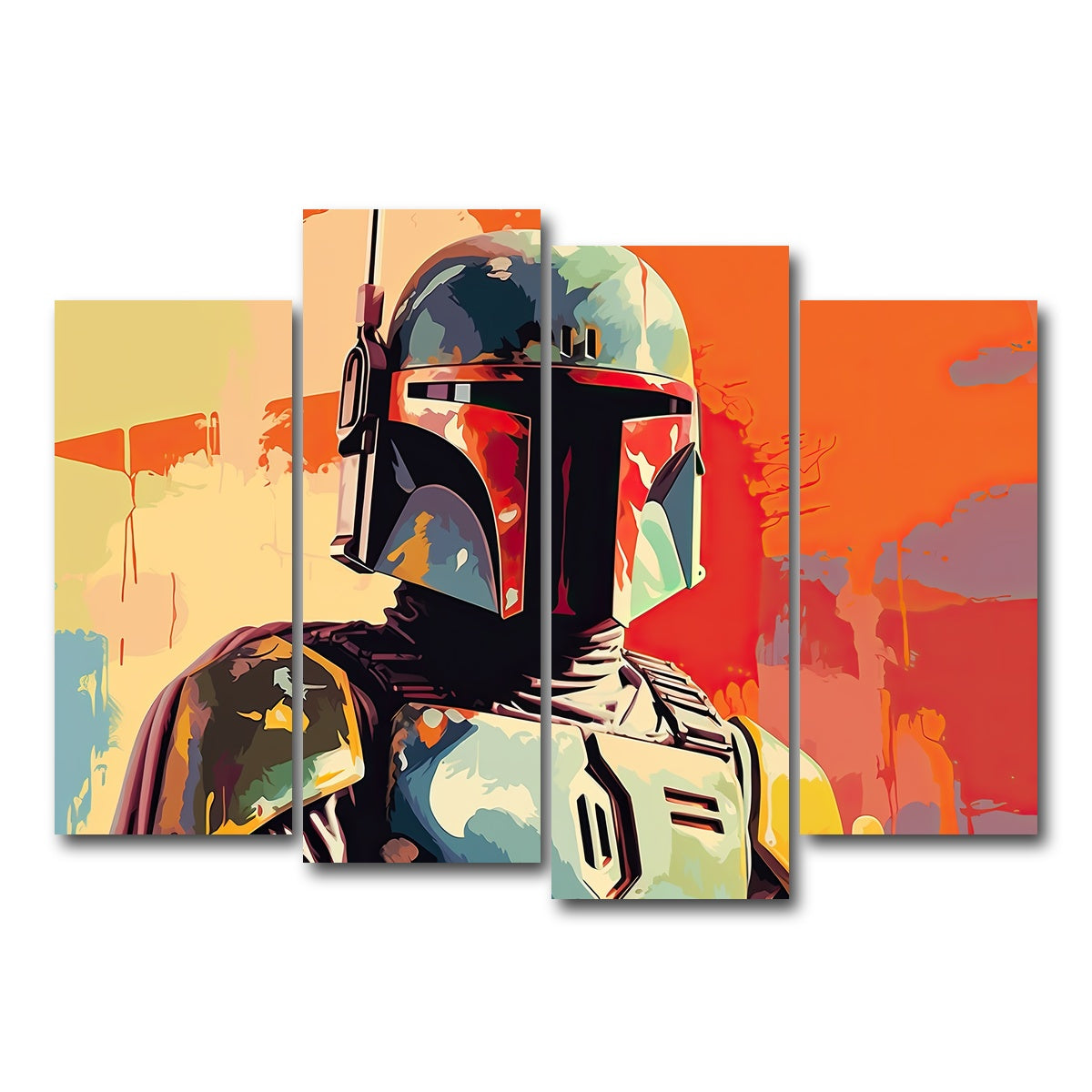 AUTO-MOCKUP WHITE | Star Wars Boba | 4 Piece | Gallery Wrap Canvas | group=4_normal