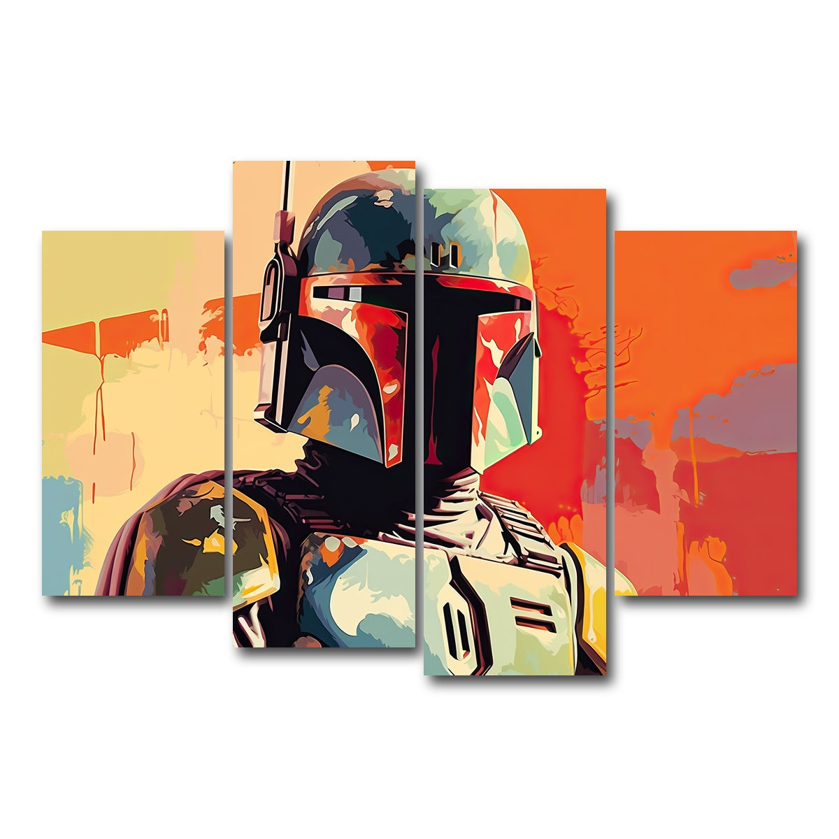 AUTO-MOCKUP WHITE | Star Wars Boba | 4 Piece | Gallery Wrap Canvas | group=4_short