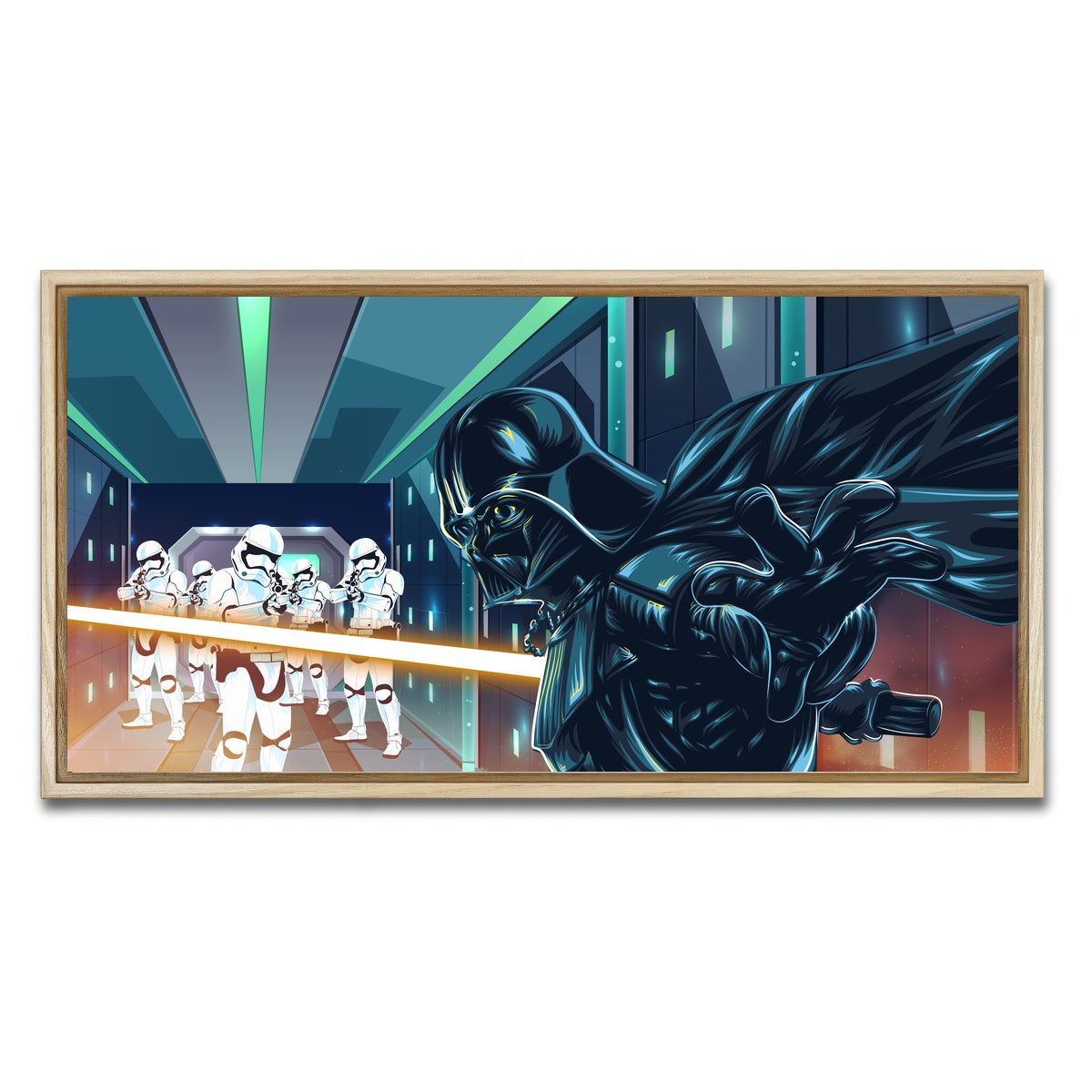 AUTO-MOCKUP WHITE | Star Wars Final Battle | 1 Piece | Natural Framed Canvas | group=2x1