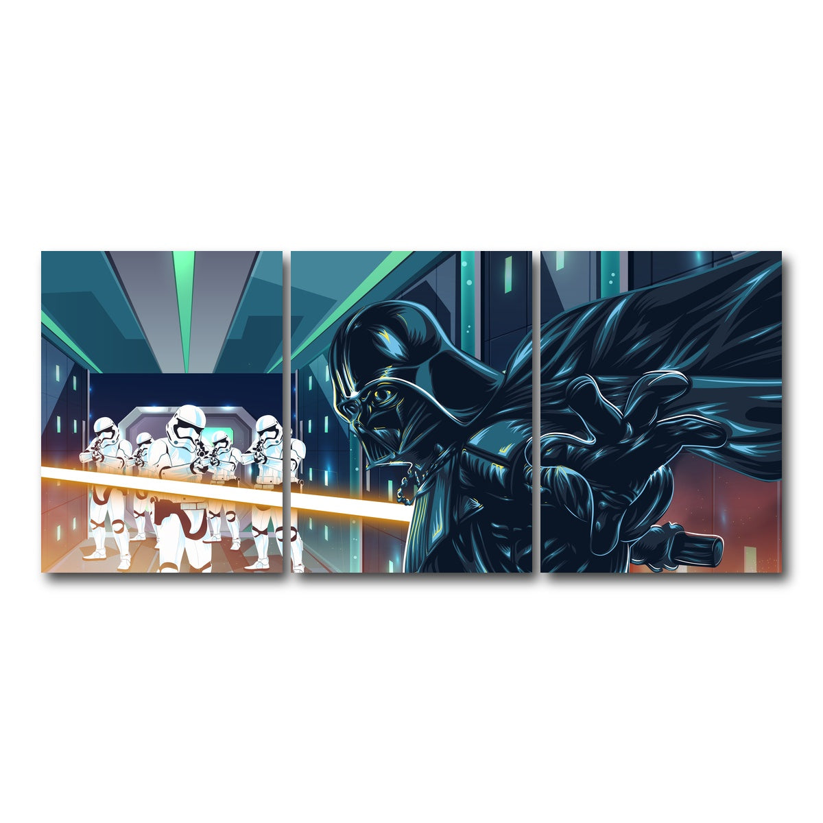 AUTO-MOCKUP WHITE | Star Wars Final Battle | 3 Piece | Gallery Wrap Canvas | group=18x24