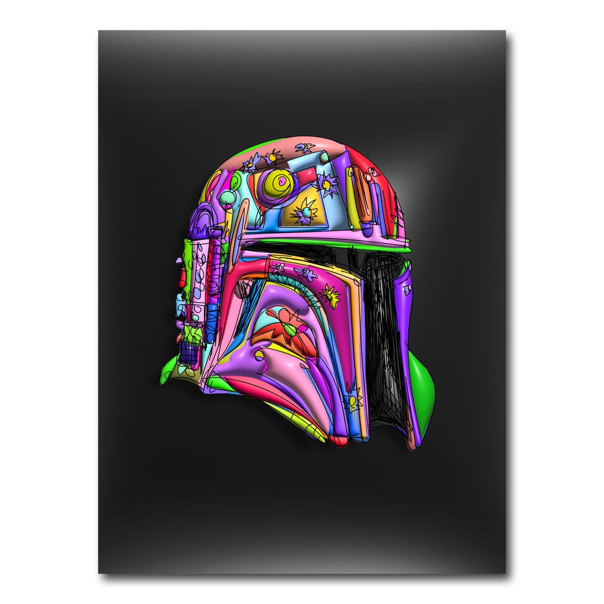 AUTO-MOCKUP WHITE | Star Wars Helmet | 1 Piece | Gallery Wrap Canvas | group=3x4