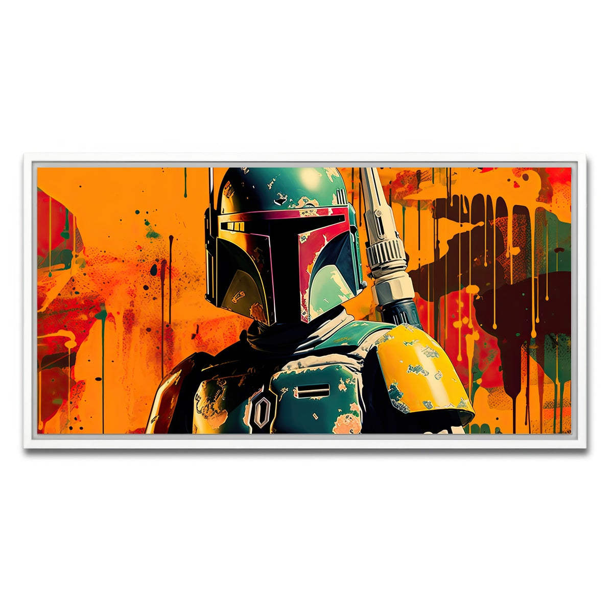 AUTO-MOCKUP WHITE | Star wars Fett | 1 Piece | White Framed Canvas | group=2x1