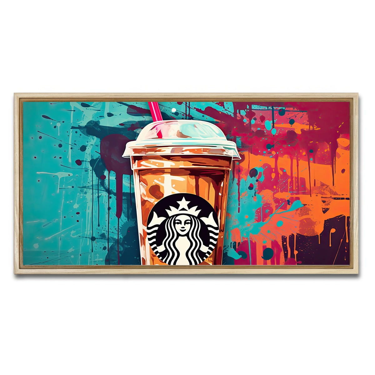 AUTO-MOCKUP WHITE | Starbucks Coffee Warhol | 1 Piece | Natural Framed Canvas | group=2x1