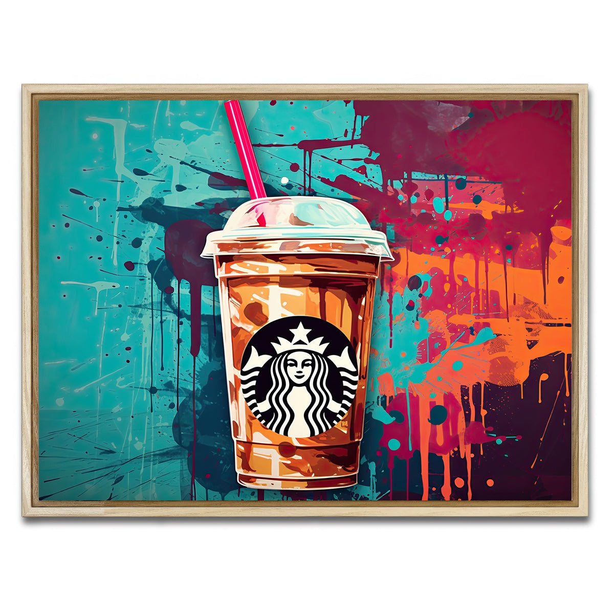 AUTO-MOCKUP WHITE | Starbucks Coffee Warhol | 1 Piece | Natural Framed Canvas | group=4x3