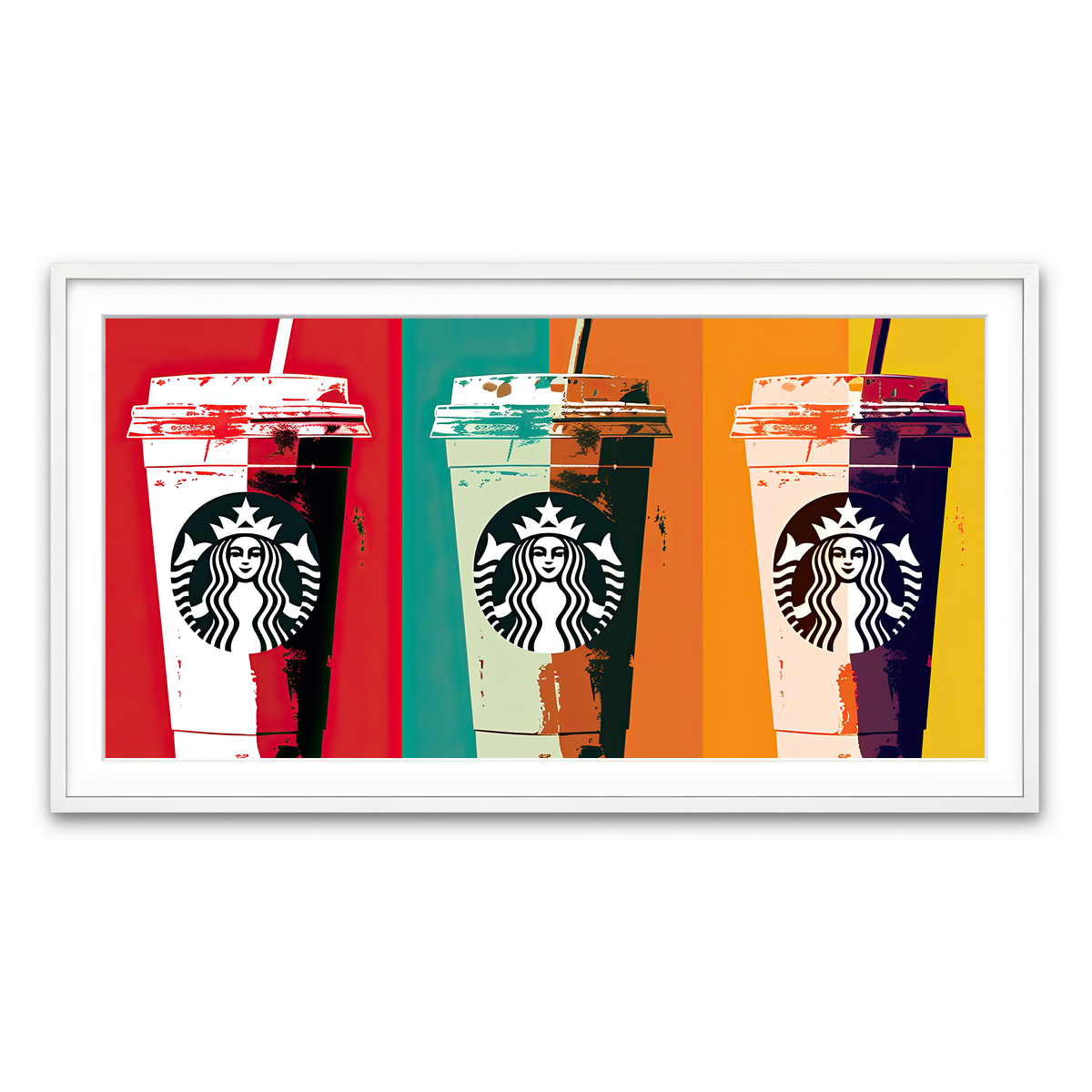 Framed Print 2x1 White