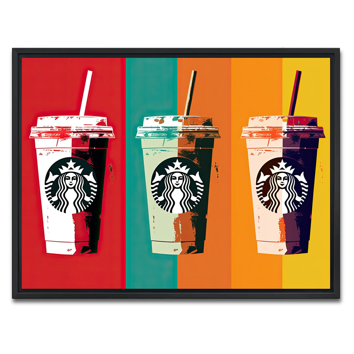 AUTO-MOCKUP WHITE | Starbucks Warhol | 1 Piece | Black Framed Canvas | group=4x3