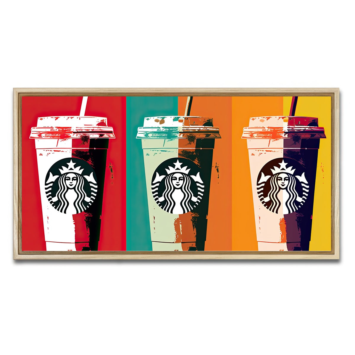 AUTO-MOCKUP WHITE | Starbucks Warhol | 1 Piece | Natural Framed Canvas | group=2x1