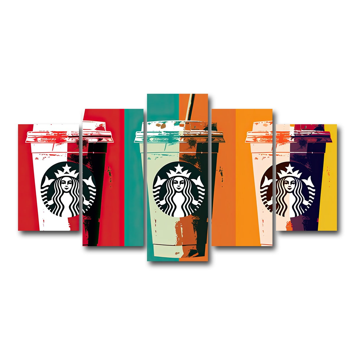 AUTO-MOCKUP WHITE | Starbucks Warhol | 5 Piece | Gallery Wrap Canvas | group=5_normal