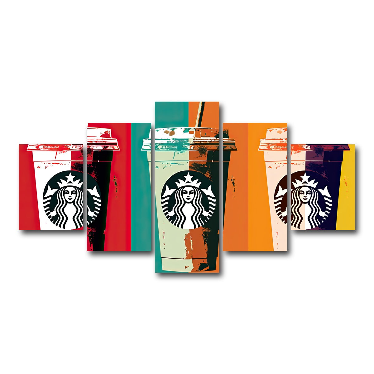 AUTO-MOCKUP WHITE | Starbucks Warhol | 5 Piece | Gallery Wrap Canvas | group=5_short