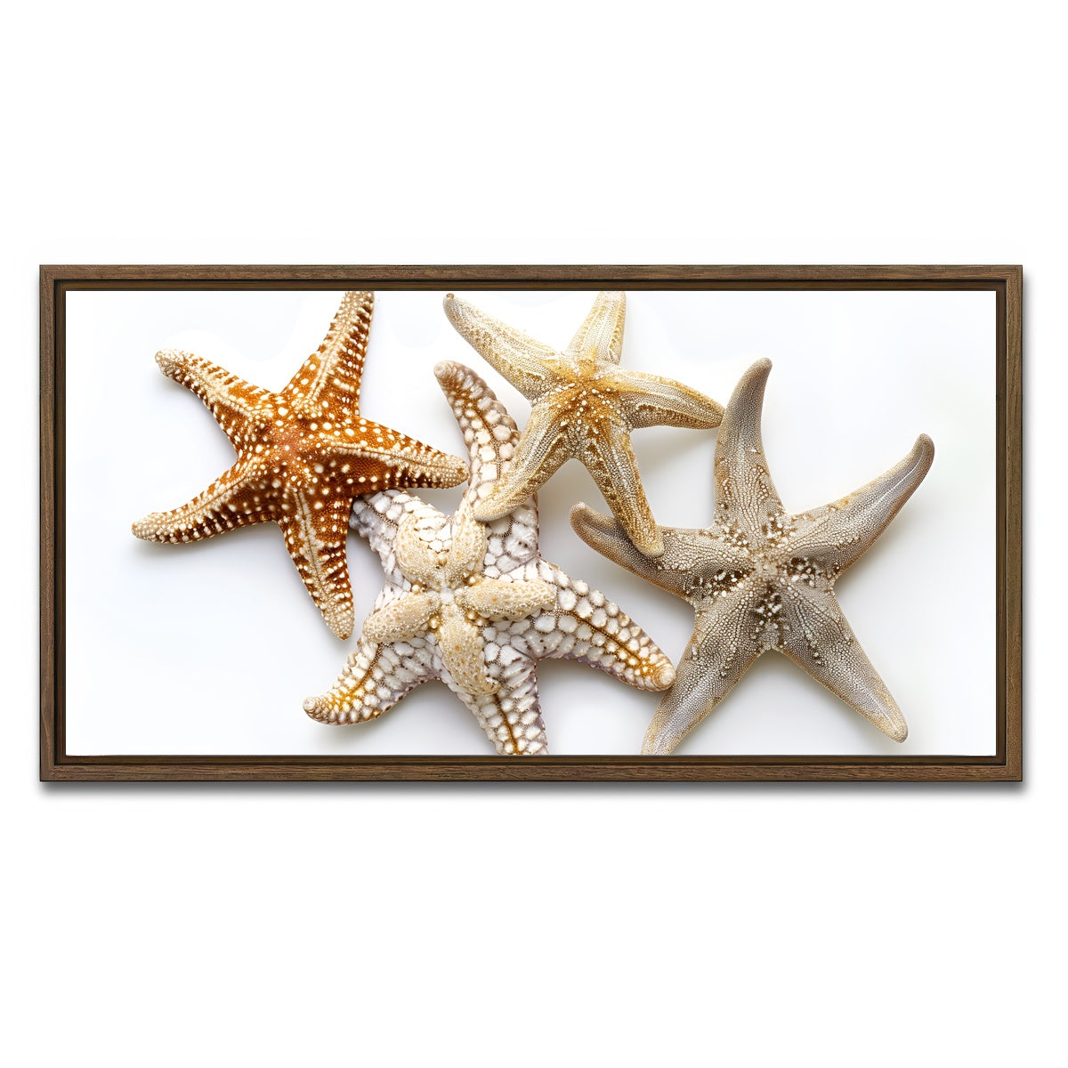 AUTO-MOCKUP WHITE | Starfishes | 1 Piece | Walnut Framed Canvas | group=2x1