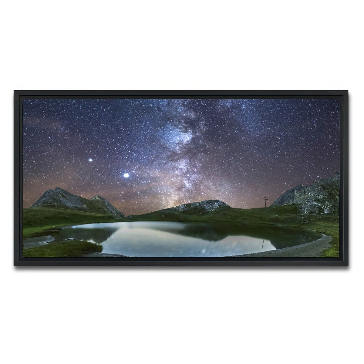 AUTO-MOCKUP WHITE | Starry Lake de France | 1 Piece | Black Framed Canvas | group=2x1