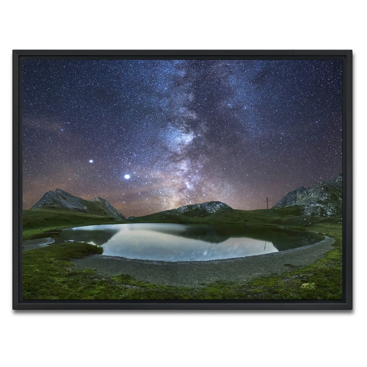 AUTO-MOCKUP WHITE | Starry Lake de France | 1 Piece | Black Framed Canvas | group=4x3