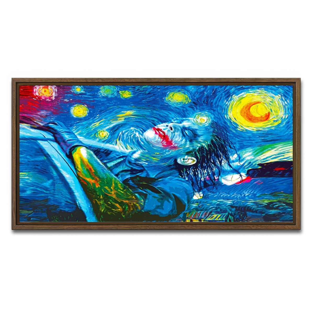 AUTO-MOCKUP WHITE | Starry Night Joker | 1 Piece | Walnut Framed Canvas | group=2x1