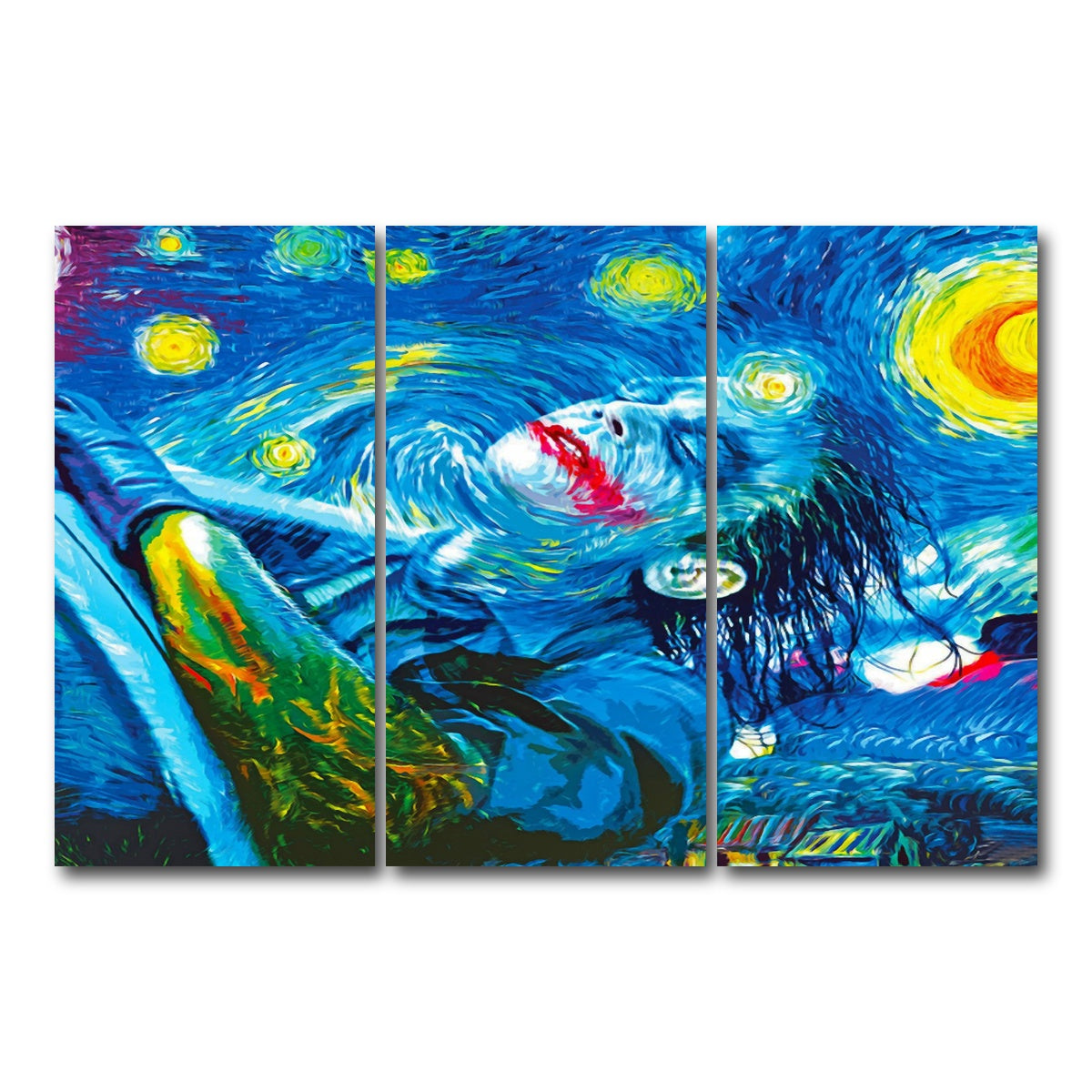 AUTO-MOCKUP WHITE | Starry Night Joker | 3 Piece | Gallery Wrap Canvas | group=12x24