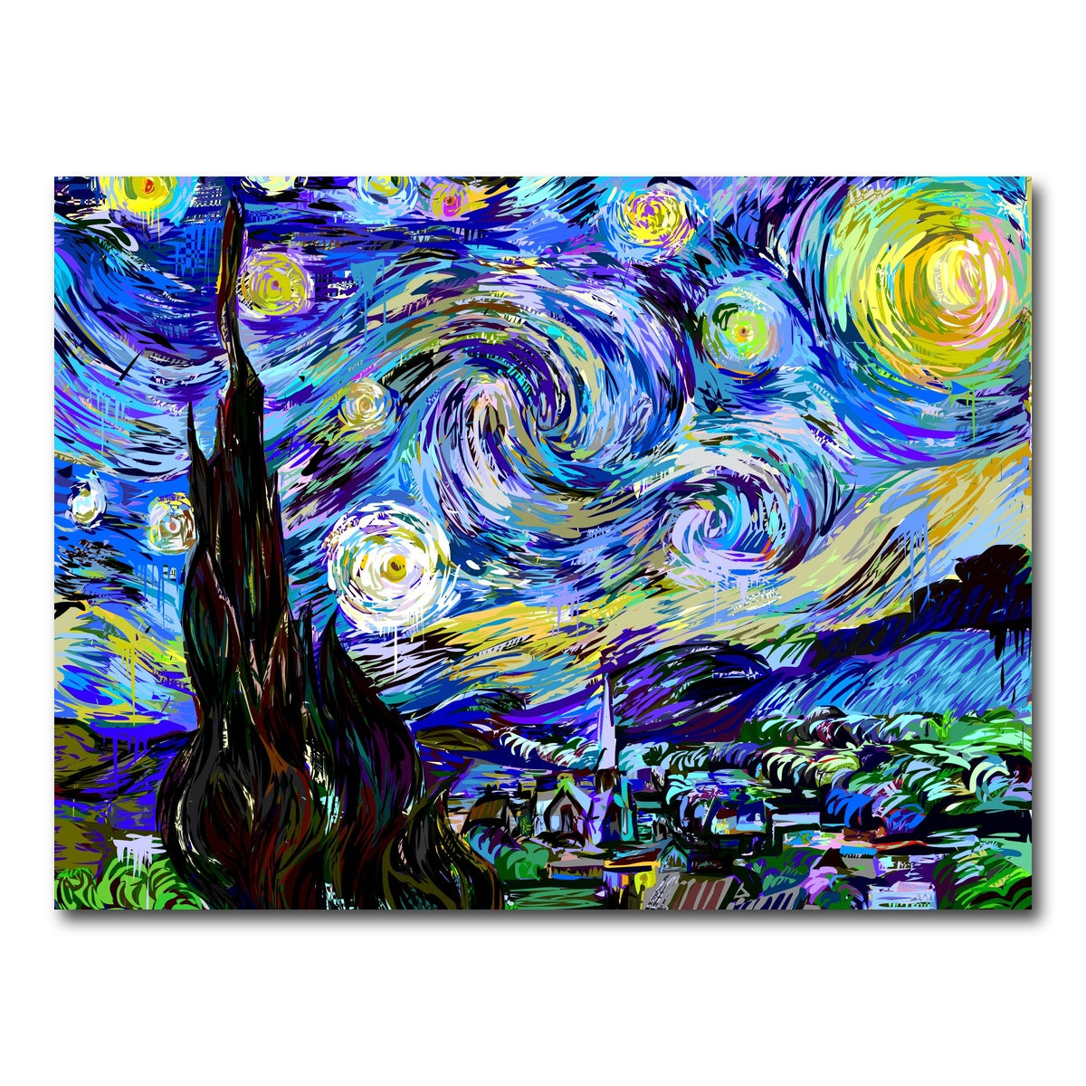 AUTO-MOCKUP WHITE | Starry Night Remix | 1 Piece | Gallery Wrap Canvas | group=4x3