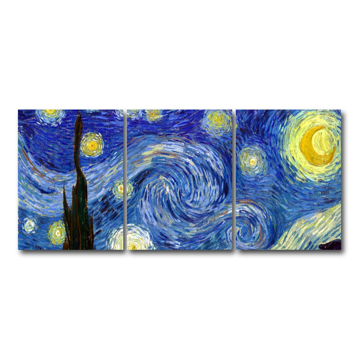 AUTO-MOCKUP WHITE | Starry Night | 3 Piece | Gallery Wrap Canvas | group=18x24