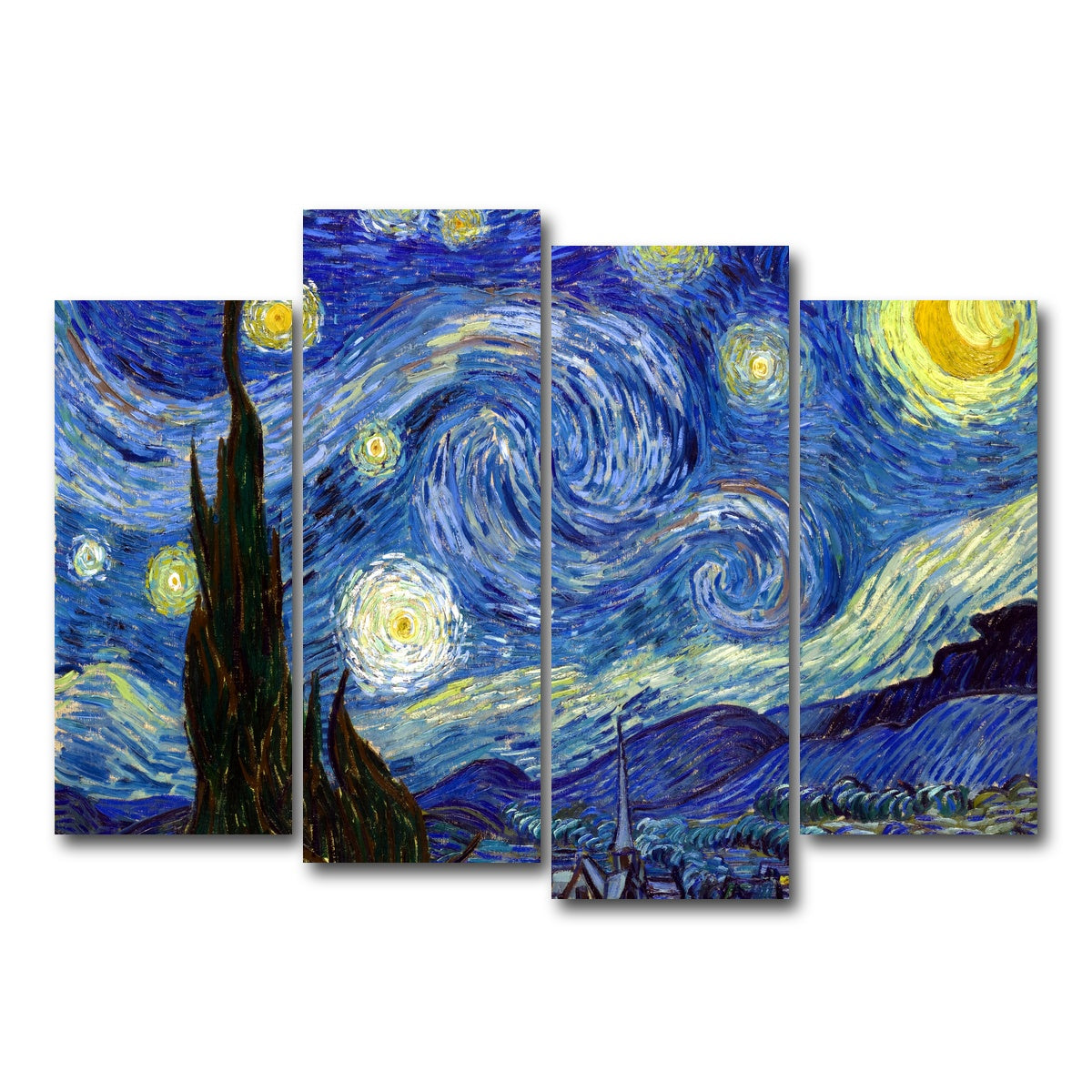AUTO-MOCKUP WHITE | Starry Night | 4 Piece | Gallery Wrap Canvas | group=4_normal
