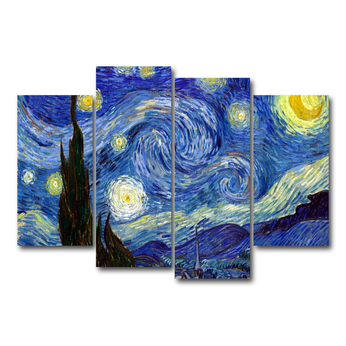 AUTO-MOCKUP WHITE | Starry Night | 4 Piece | Gallery Wrap Canvas | group=4_short