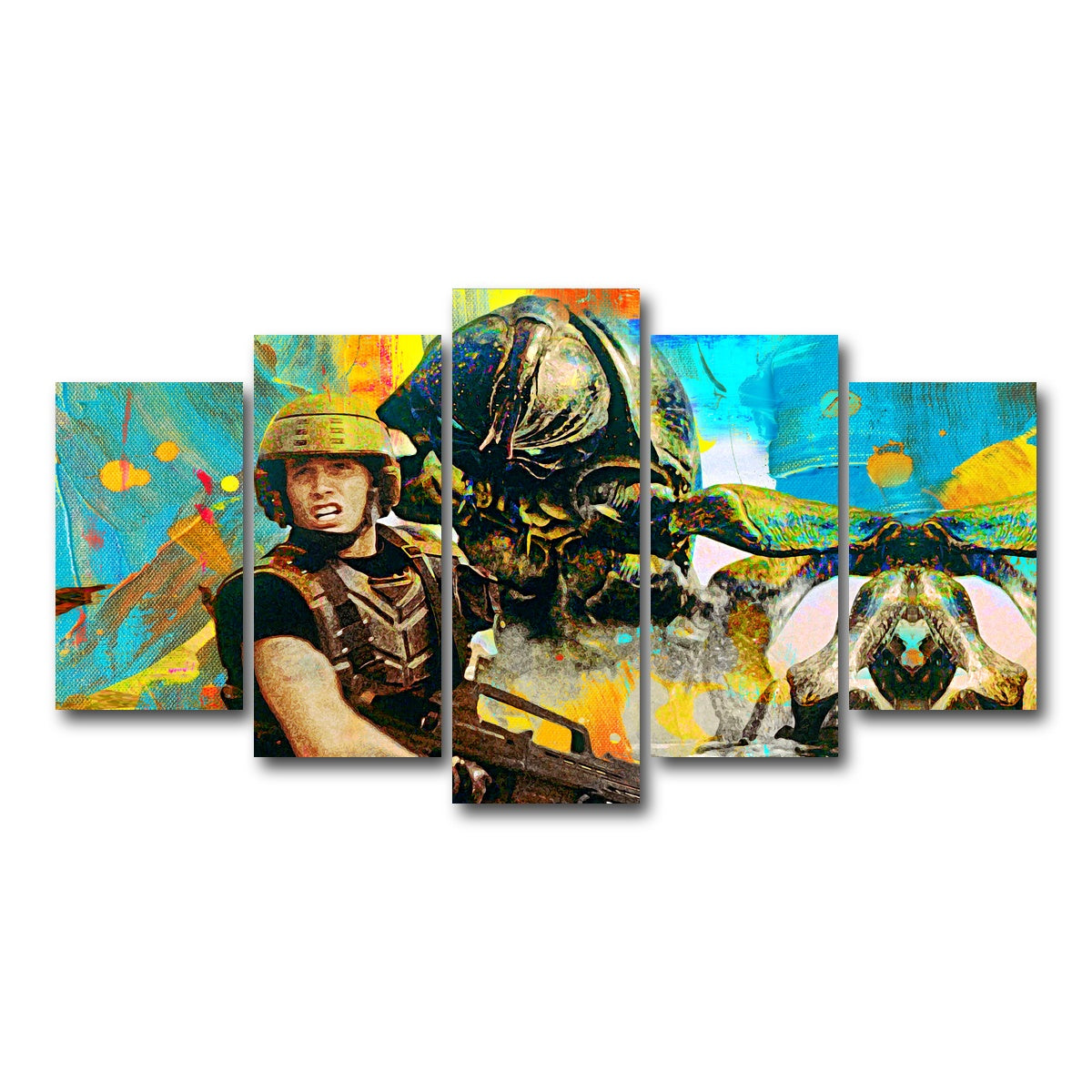 AUTO-MOCKUP WHITE | Starship Troopers | 5 Piece | Gallery Wrap Canvas | group=5_normal