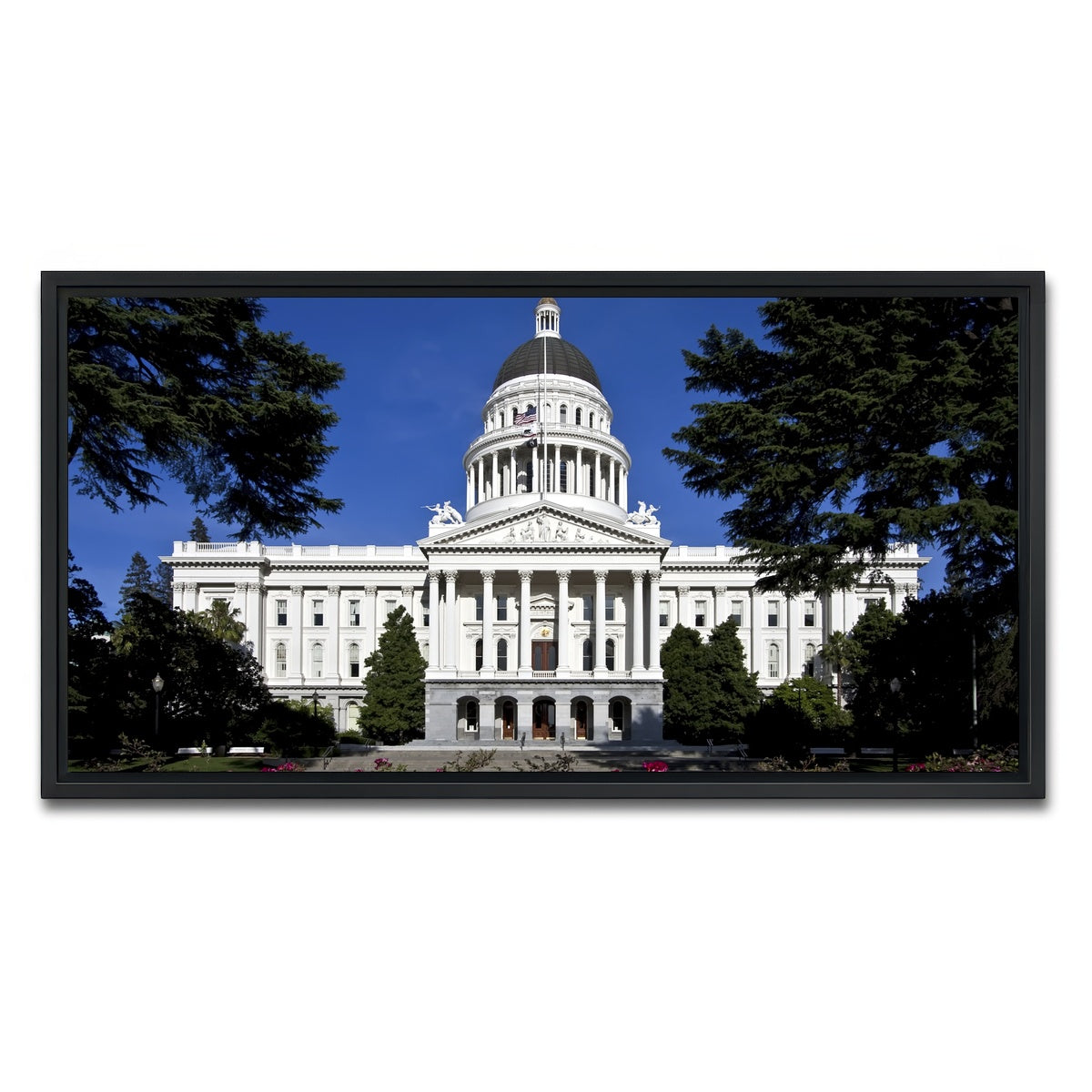 AUTO-MOCKUP WHITE | State Capitol Sacramento | 1 Piece | Black Framed Canvas | group=2x1
