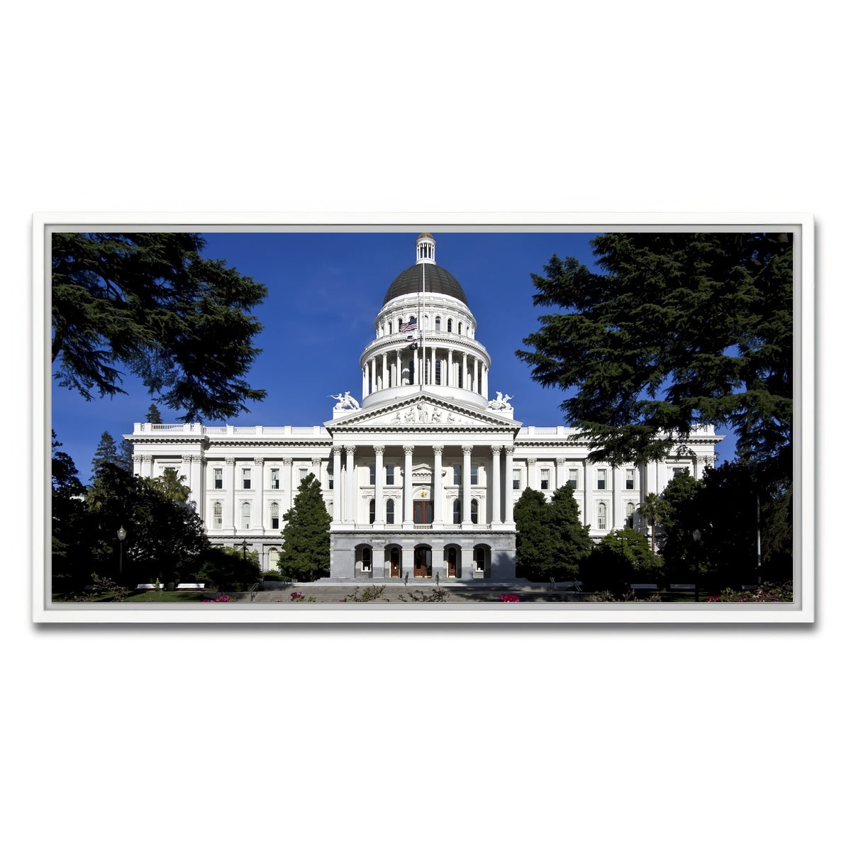 AUTO-MOCKUP WHITE | State Capitol Sacramento | 1 Piece | White Framed Canvas | group=2x1