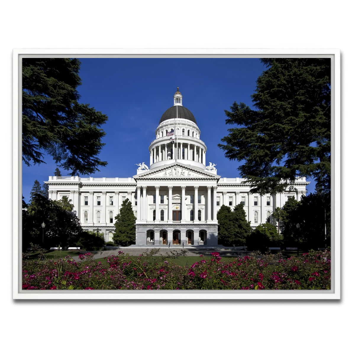 AUTO-MOCKUP WHITE | State Capitol Sacramento | 1 Piece | White Framed Canvas | group=4x3