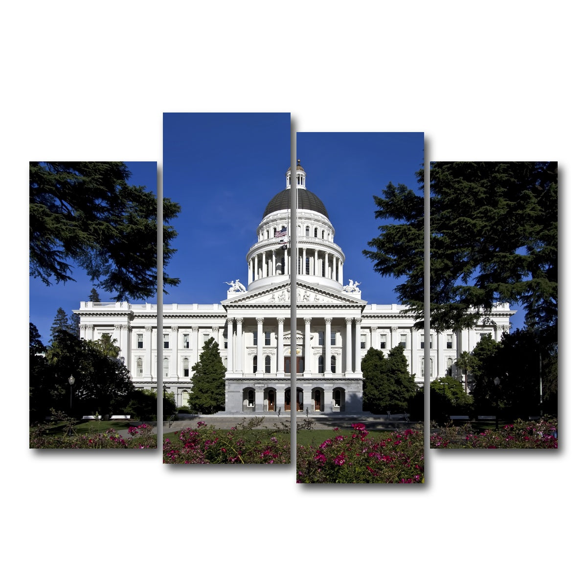AUTO-MOCKUP WHITE | State Capitol Sacramento | 4 Piece | Gallery Wrap Canvas | group=4_normal