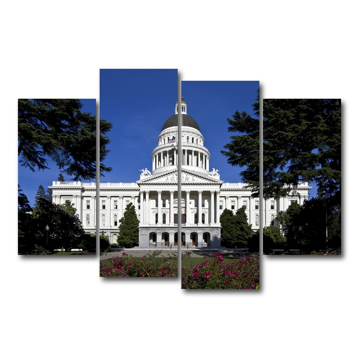 AUTO-MOCKUP WHITE | State Capitol Sacramento | 4 Piece | Gallery Wrap Canvas | group=4_short