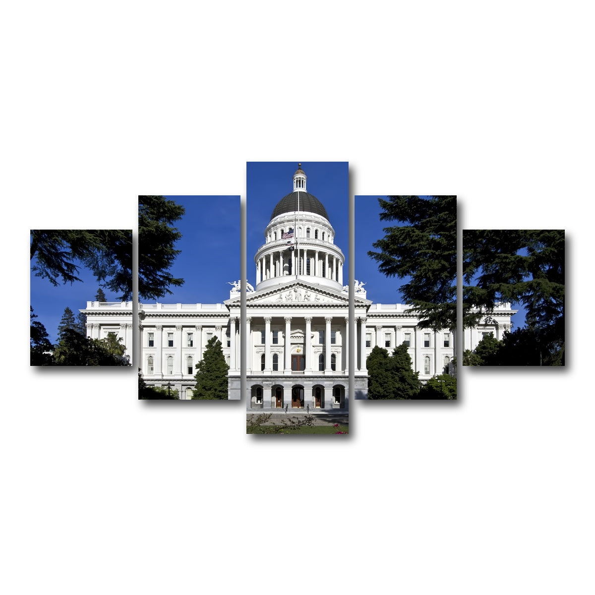 AUTO-MOCKUP WHITE | State Capitol Sacramento | 5 Piece | Gallery Wrap Canvas | group=5_short