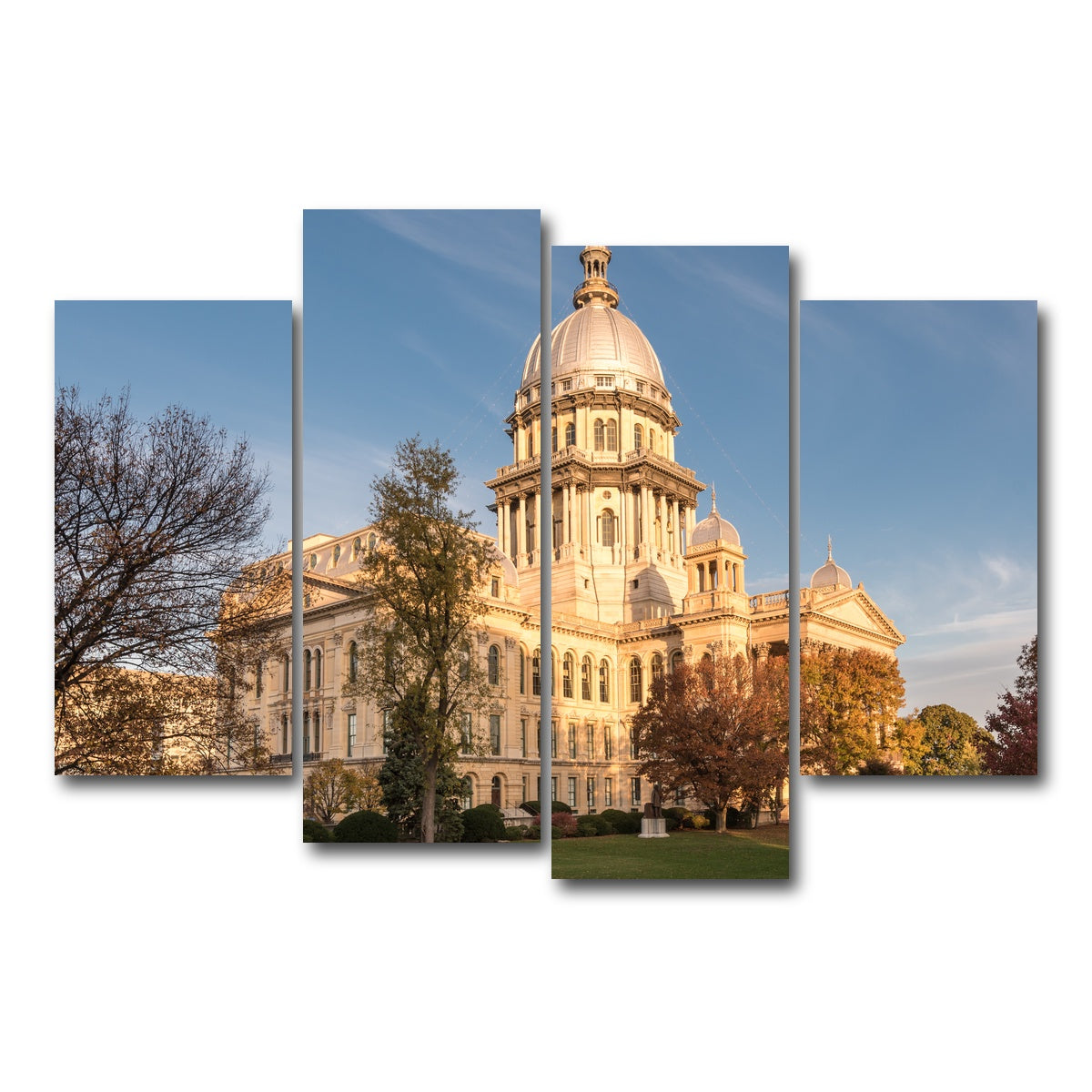 AUTO-MOCKUP WHITE | State Capitol in Springfield | 4 Piece | Gallery Wrap Canvas | group=4_short
