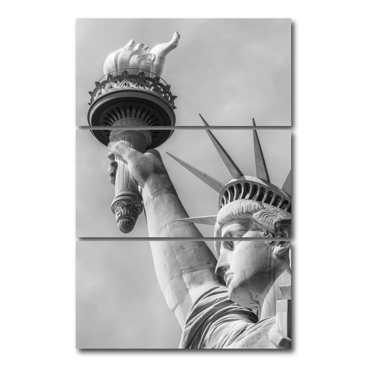 AUTO-MOCKUP WHITE | Statue of Liberty Closeup | 3 Piece | Gallery Wrap Canvas | group=12x24_stacked