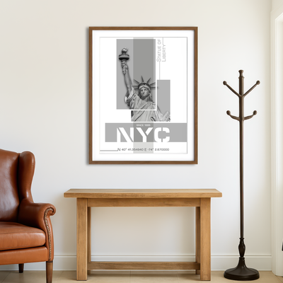 AUTO-MOCKUP ROOM | Statue of Liberty Poster Art Wall Art