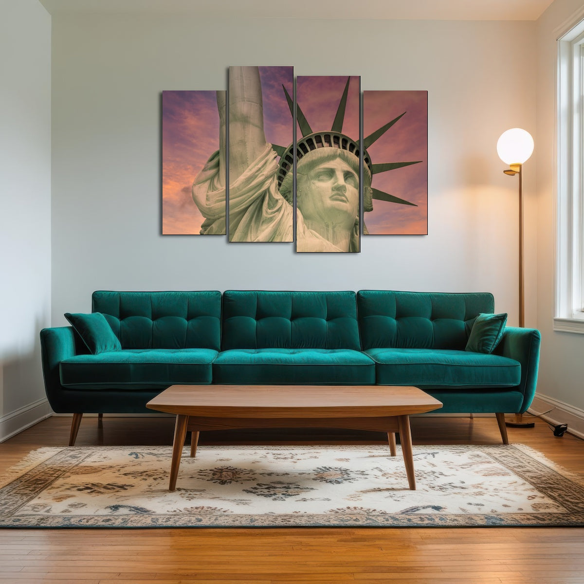 AUTO-MOCKUP ROOM | Statue of Liberty at sunset
