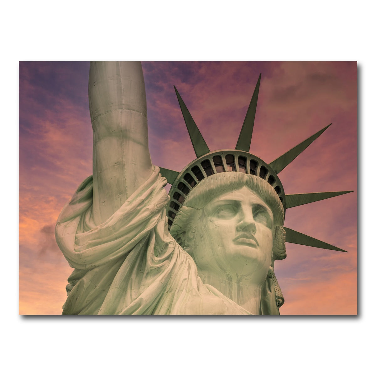 AUTO-MOCKUP WHITE | Statue of Liberty at sunset | 1 Piece | Gallery Wrap Canvas | group=4x3