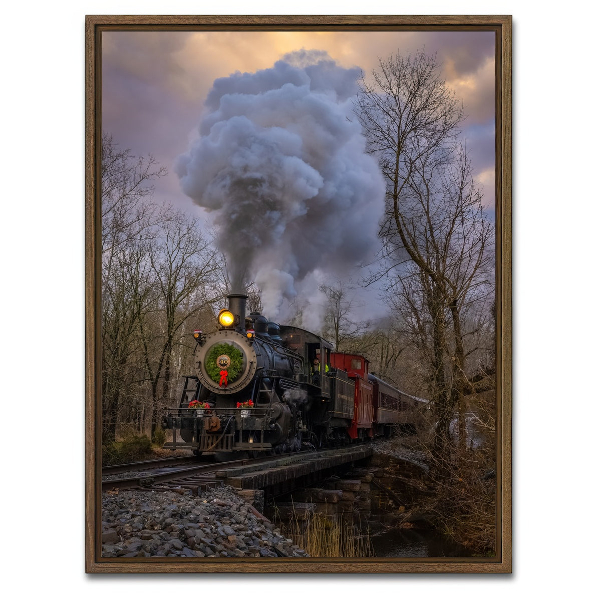 AUTO-MOCKUP WHITE | Steam Engine 40 | 1 Piece | Walnut Framed Canvas | group=3x4