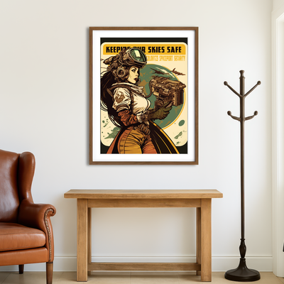AUTO-MOCKUP ROOM | Steampunk - Keeping Our Skies Safe Wall Art