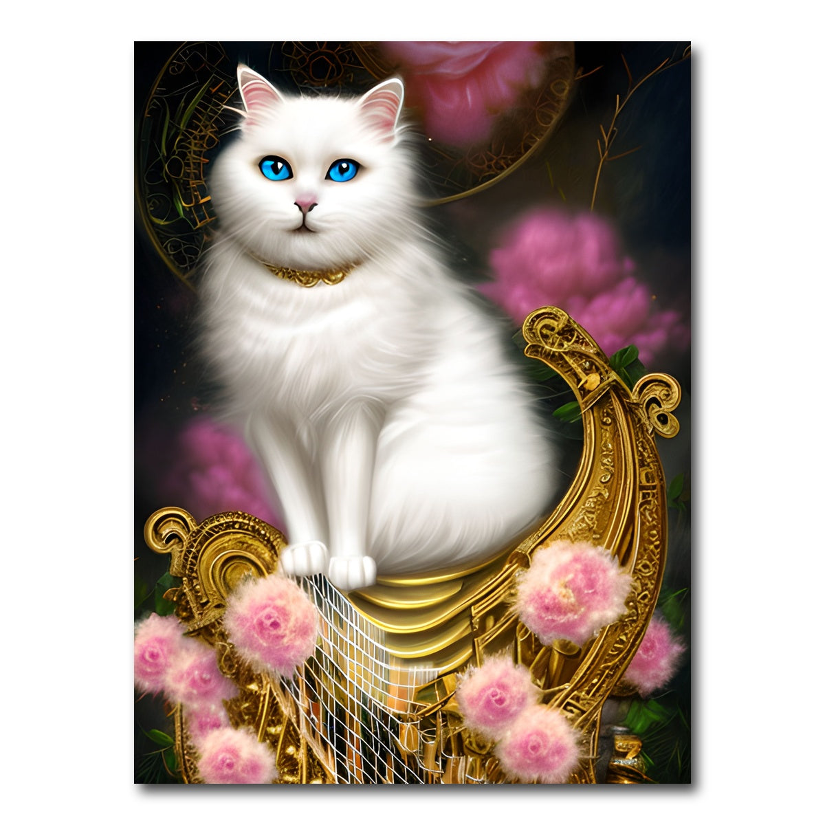 AUTO-MOCKUP WHITE | Steampunk Fantasy Cat | 1 Piece | Gallery Wrap Canvas | group=3x4