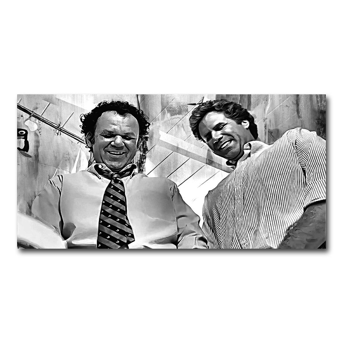 AUTO-MOCKUP WHITE | Step Brothers - Crossing Streams Grayscale | 1 Piece | Gallery Wrap Canvas | group=2x1