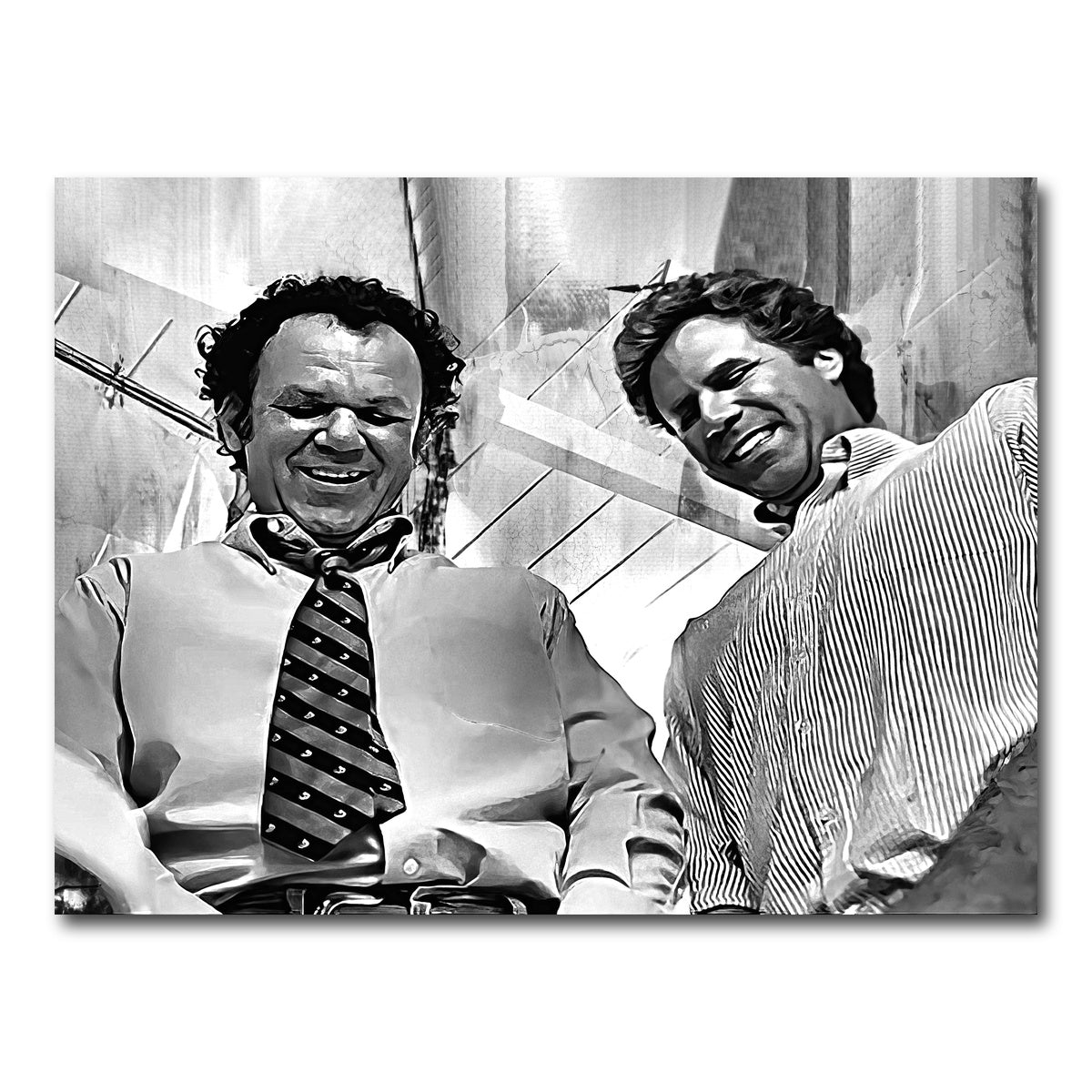 AUTO-MOCKUP WHITE | Step Brothers - Crossing Streams Grayscale | 1 Piece | Gallery Wrap Canvas | group=4x3