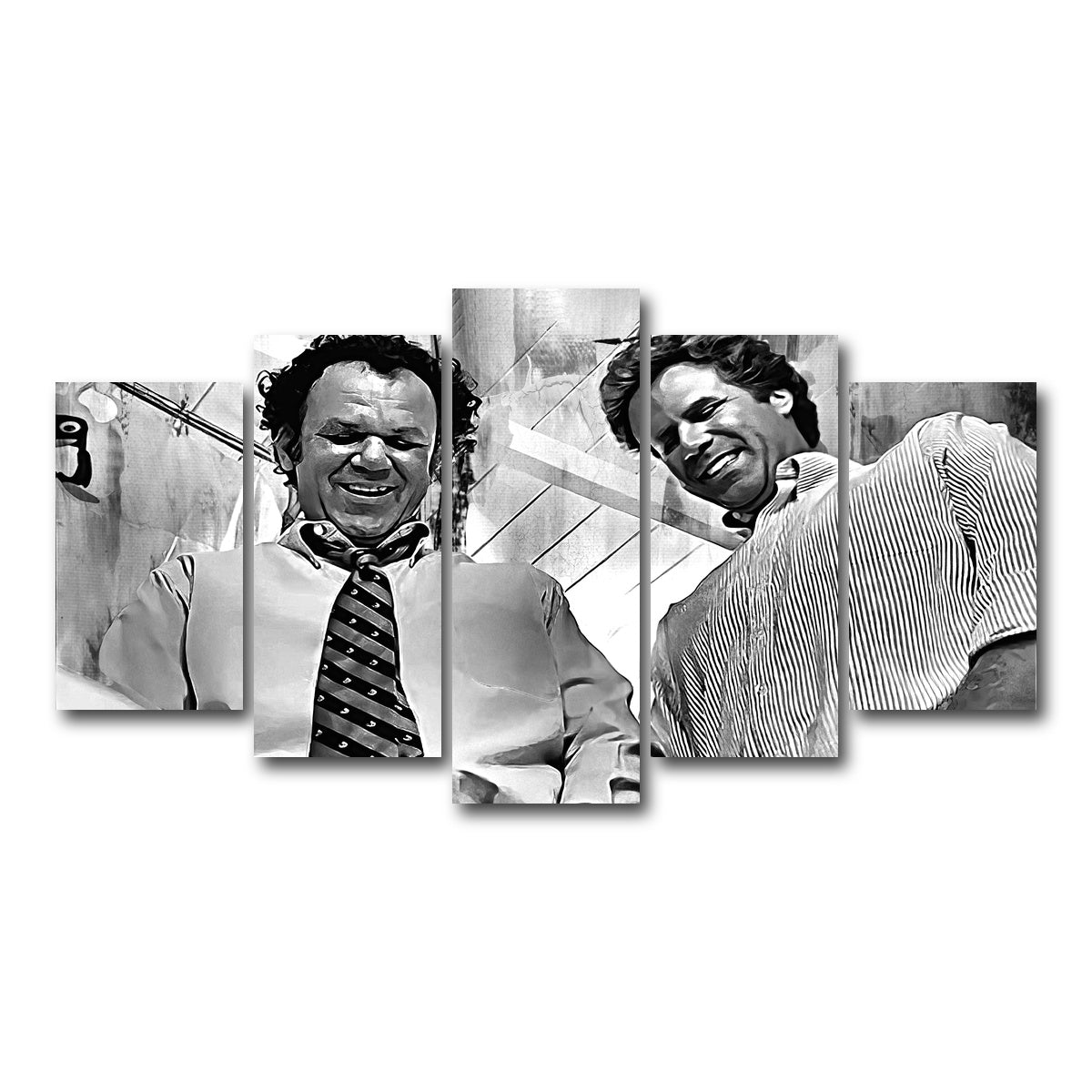 AUTO-MOCKUP WHITE | Step Brothers - Crossing Streams Grayscale | 5 Piece | Gallery Wrap Canvas | group=5_normal