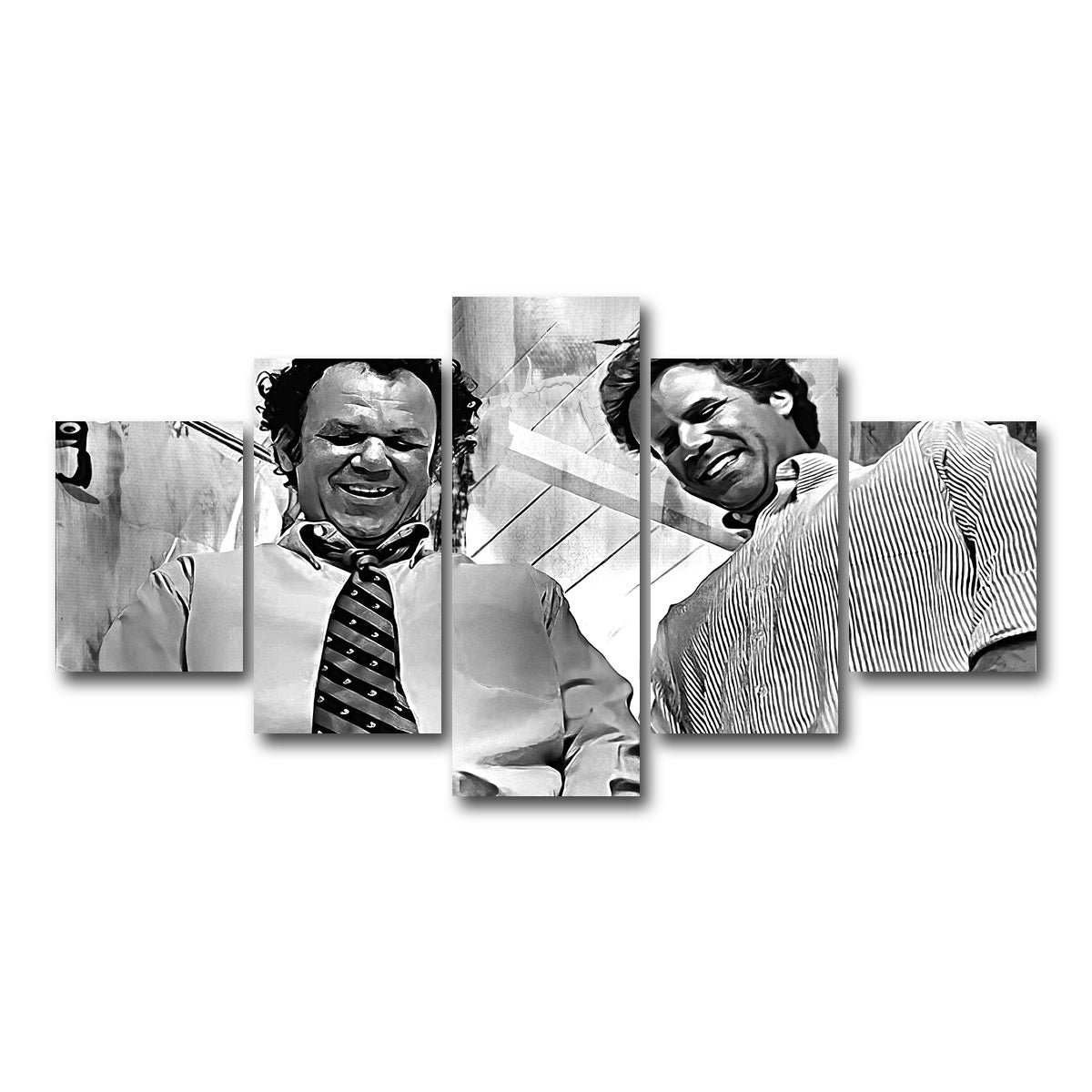 AUTO-MOCKUP WHITE | Step Brothers - Crossing Streams Grayscale | 5 Piece | Gallery Wrap Canvas | group=5_short