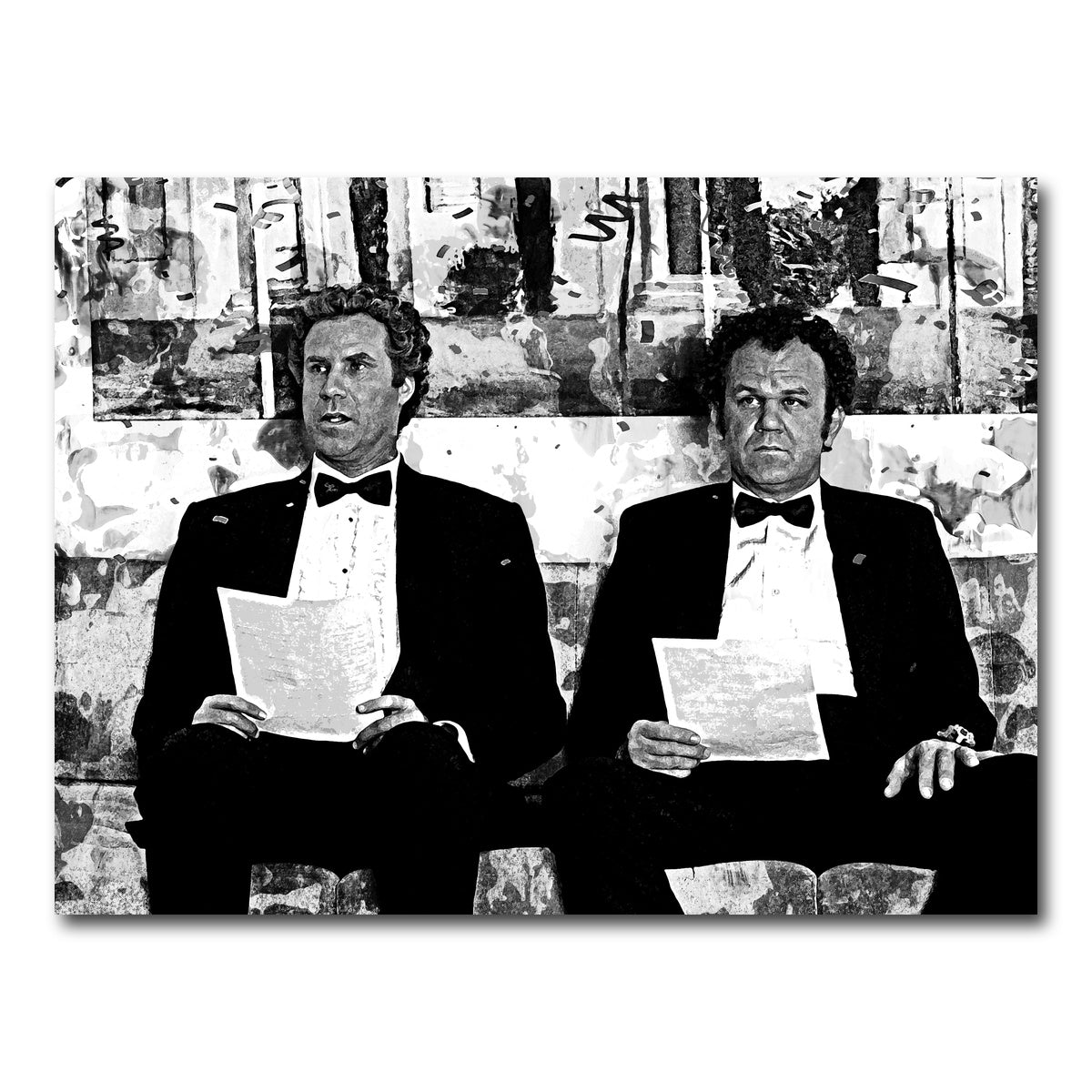 AUTO-MOCKUP WHITE | Step Brothers Grayscale | 1 Piece | Gallery Wrap Canvas | group=4x3