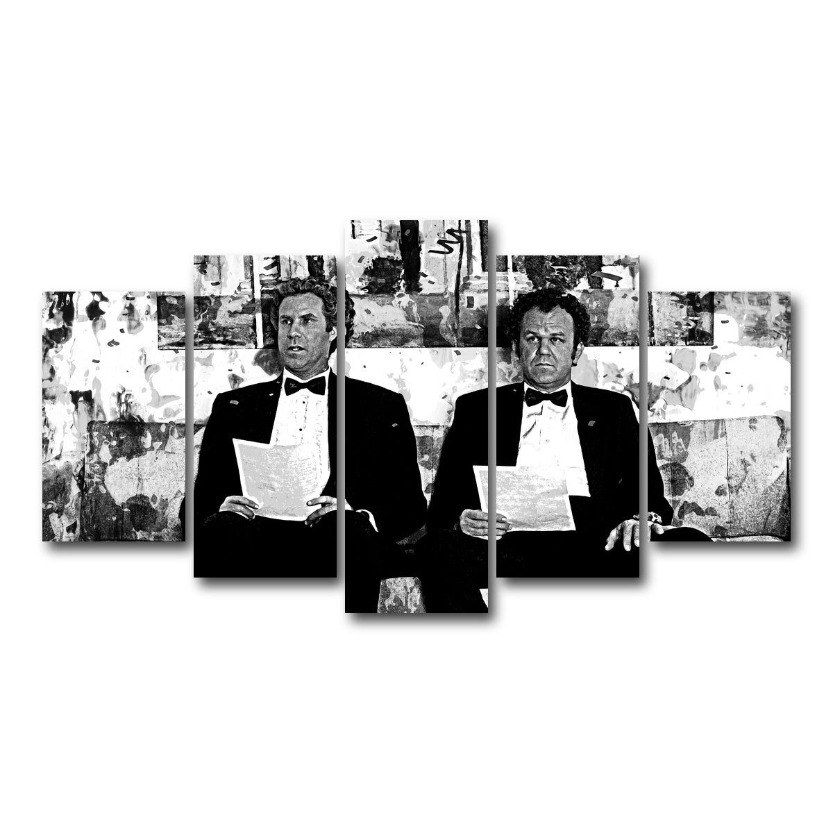 AUTO-MOCKUP WHITE | Step Brothers Grayscale | 5 Piece | Gallery Wrap Canvas | group=5_normal