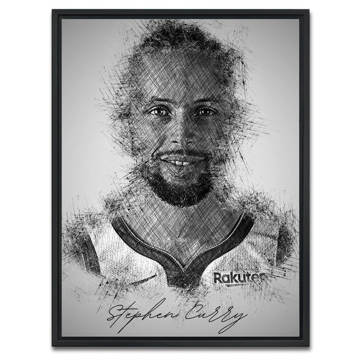 AUTO-MOCKUP WHITE | Stephen curry | 1 Piece | Black Framed Canvas | group=3x4