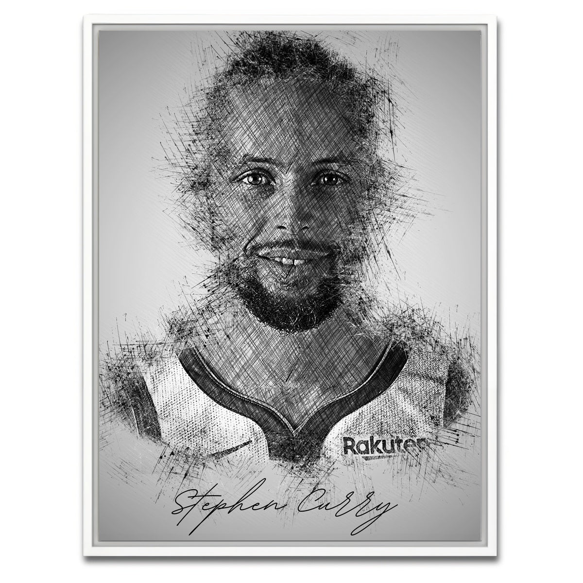 AUTO-MOCKUP WHITE | Stephen curry | 1 Piece | White Framed Canvas | group=3x4