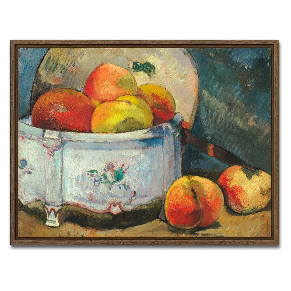 AUTO-MOCKUP WHITE | Still Life With Peaches | 1 Piece | Walnut Framed Canvas | group=4x3