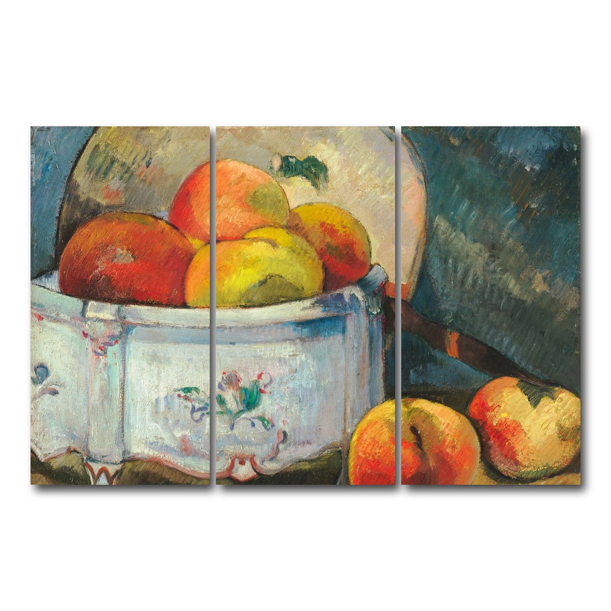 AUTO-MOCKUP WHITE | Still Life With Peaches | 3 Piece | Gallery Wrap Canvas | group=12x24